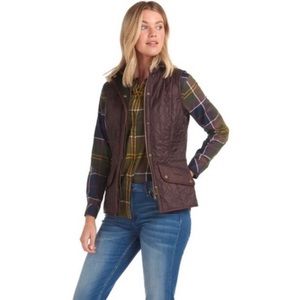 NWT Barbour Cavalry Gilet Quilted Vest Blackberry